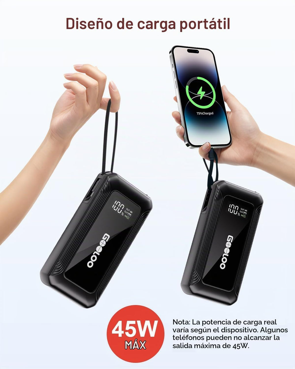 GOOLOO Arrancador G7 3000A Supersafe con cable USB-C integrado de 4...