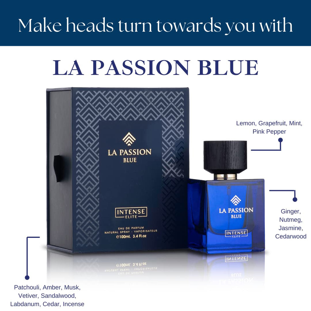 INTENSE ELITE La Passion - Perfume árabe para hombre, 3.4 onzas, Ea...