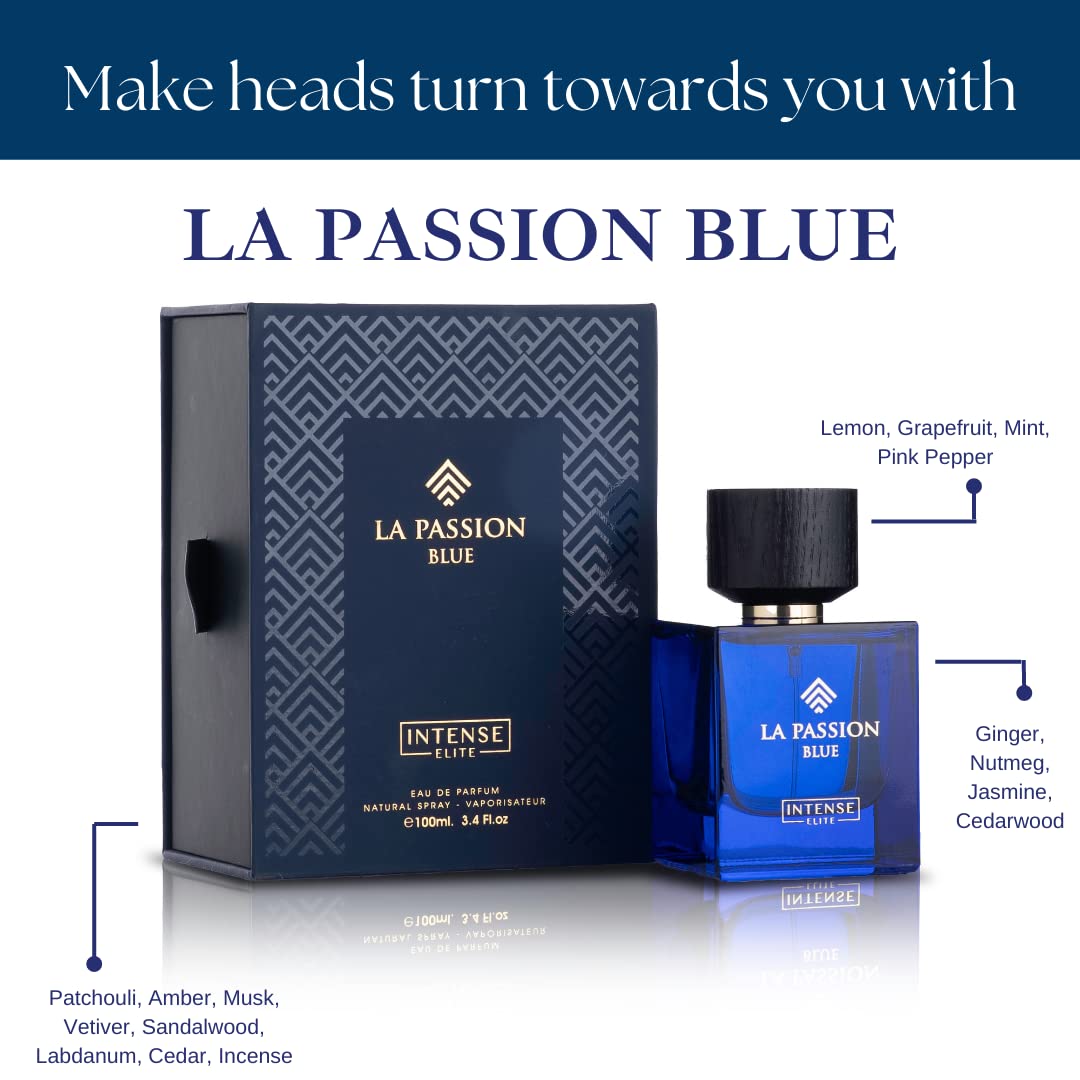 INTENSE ELITE La Passion - Perfume árabe para hombre, 3.4 onzas, Ea...