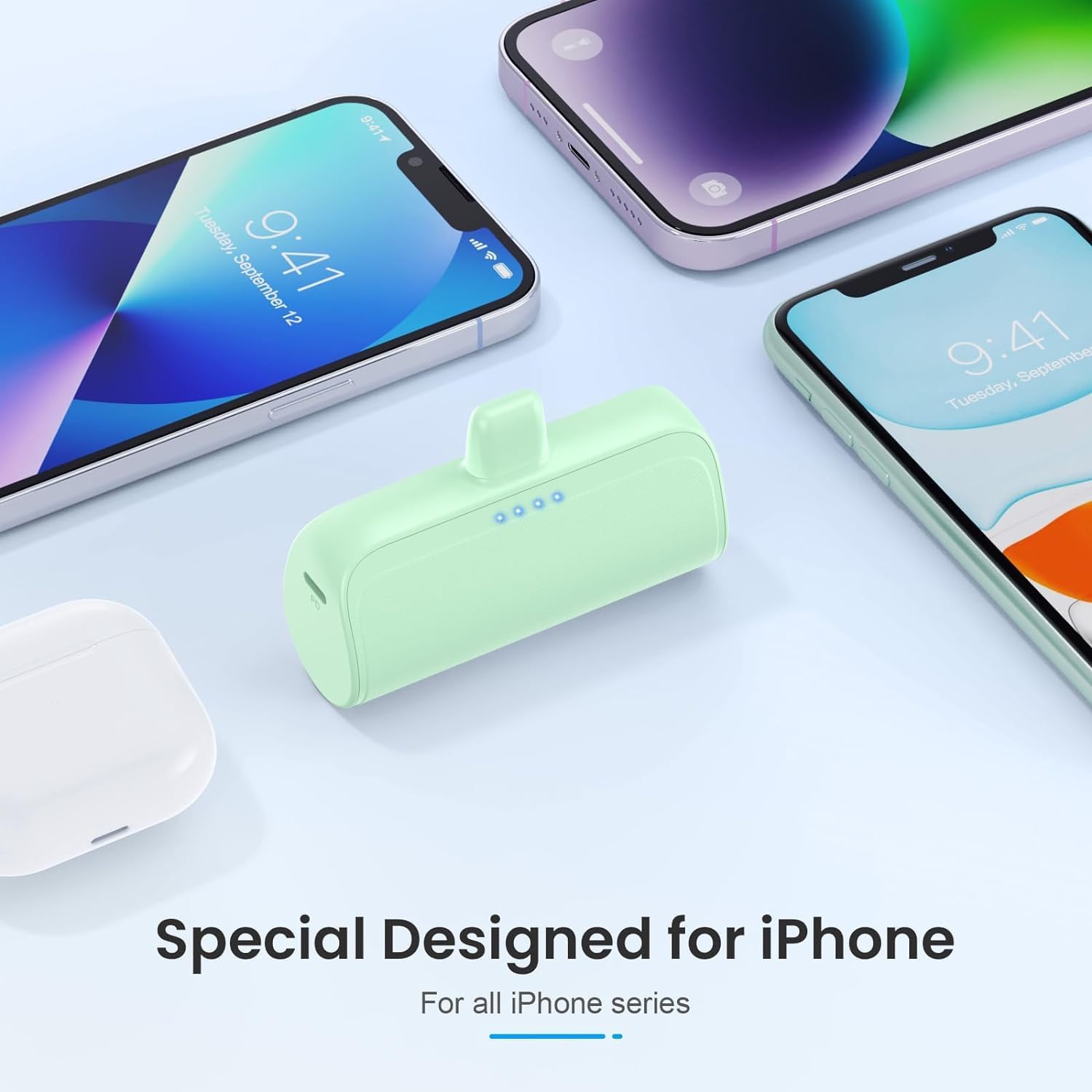 [Paquete de 2] Mini Cargador Portátil para iPhone 5200mAh, Banco de...