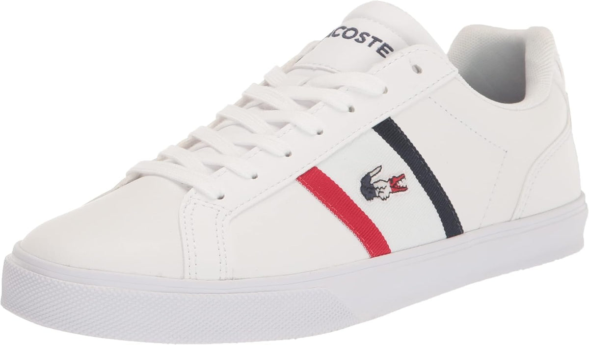 Lacoste Lerond - Tenis para hombre, blanco\/azul marino\/rojo, 13
