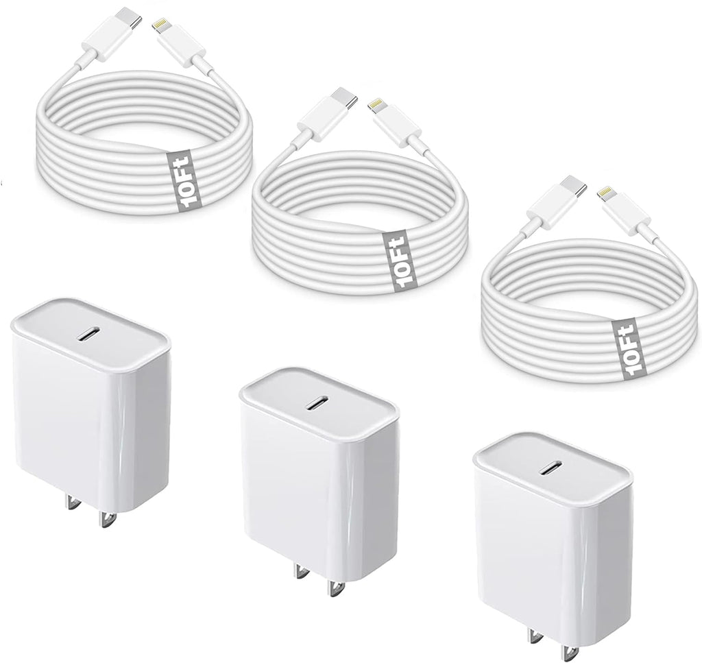 [Certificado MFi de Apple] Paquete de 3 cargadores rápidos de iPhon...