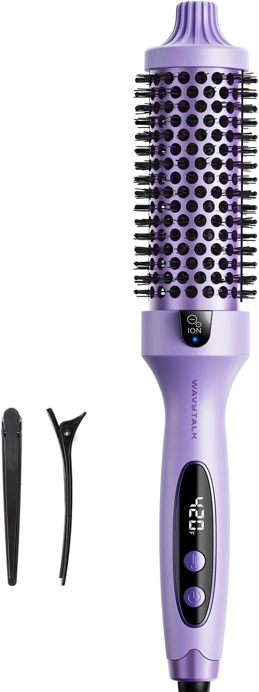 Wavytalk Cepillo Térmico, Blowout Boost Cepillo Redondo Calentado d...
