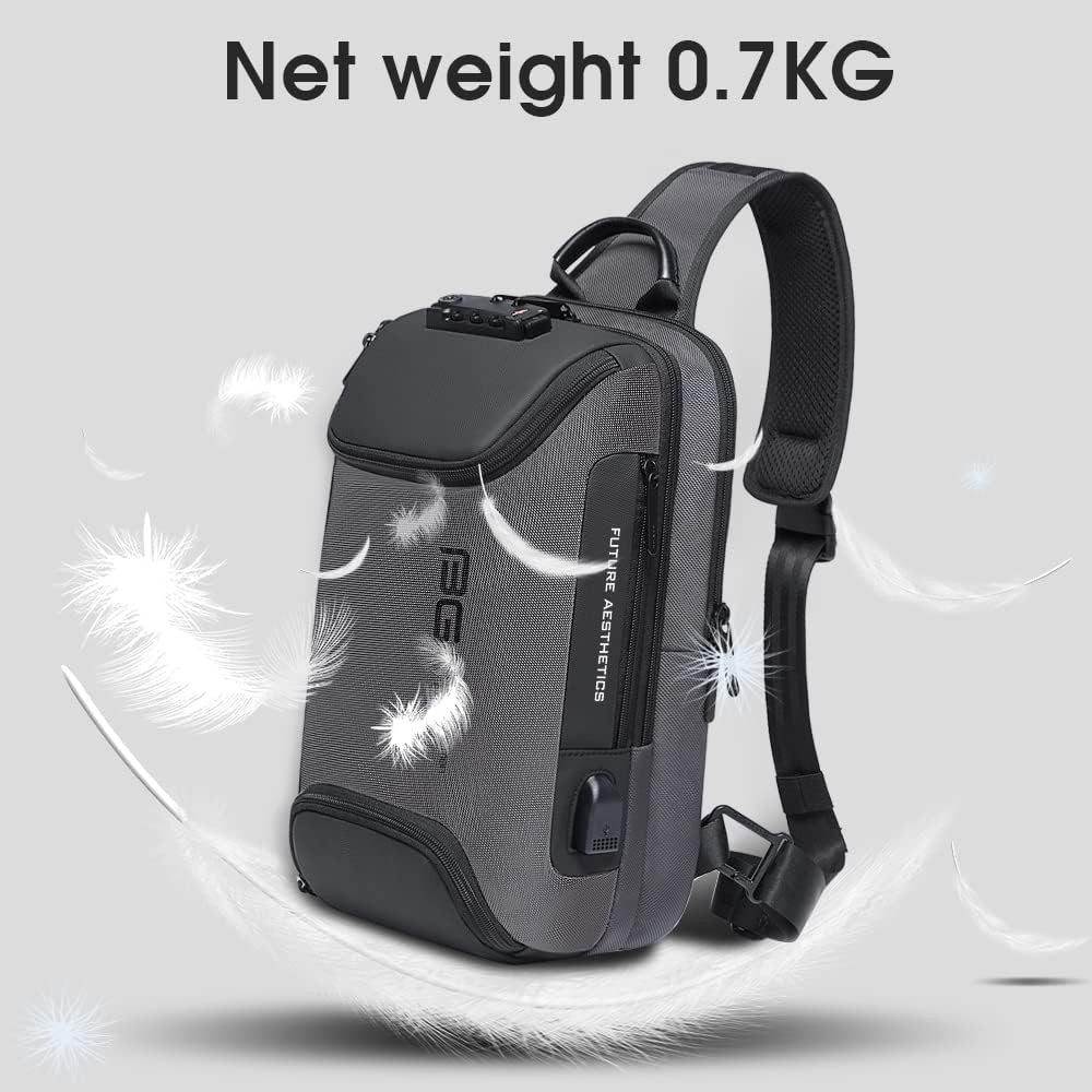 BANGE Bolso bandolera antirrobo, impermeable para el pecho, bolsas...