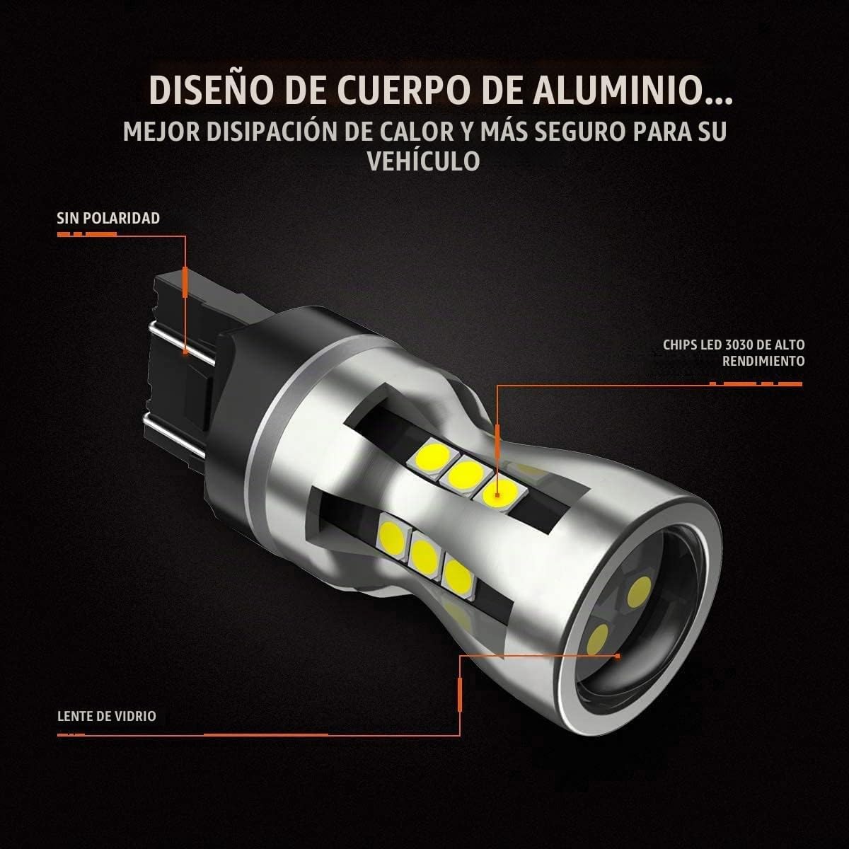 SEALIGHT Bombilla LED 7440 7443, 6000K blanco brillante 3000LM para...