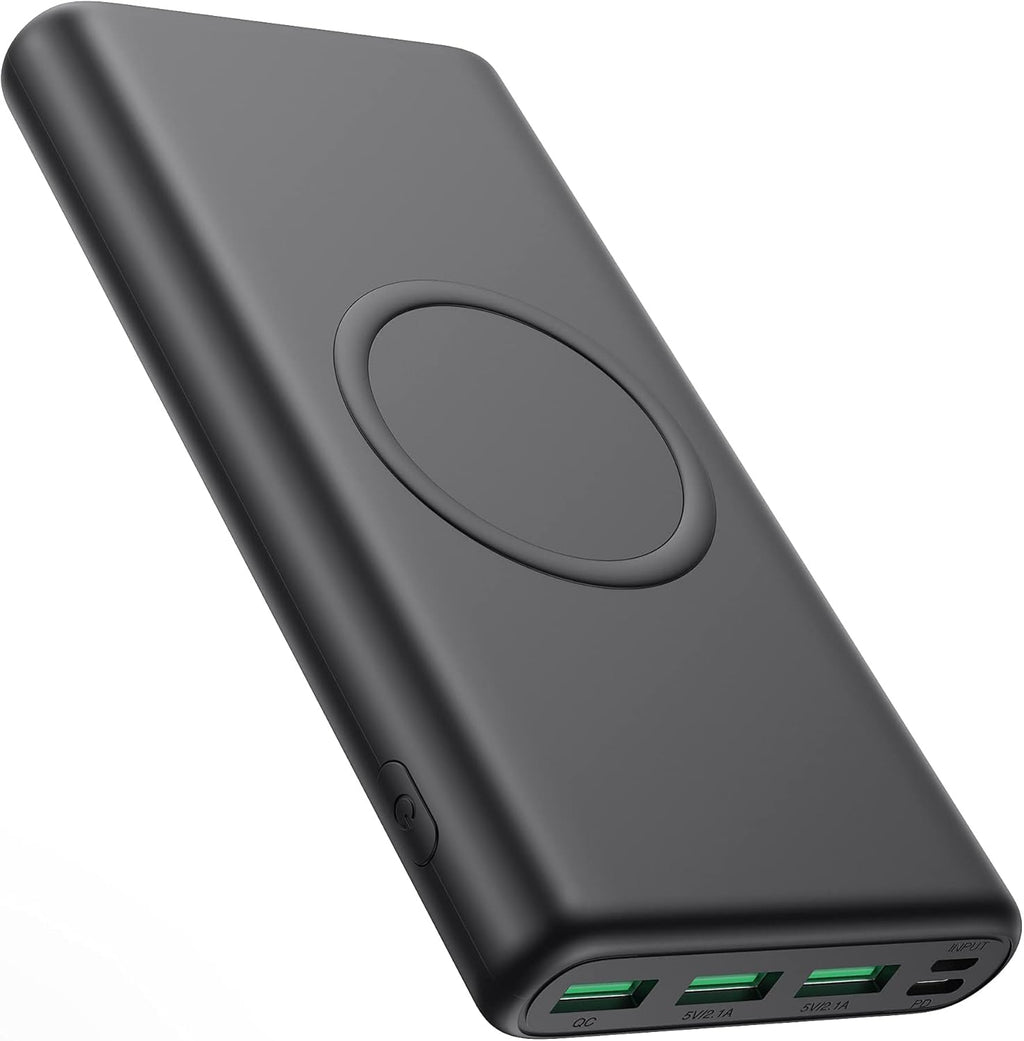 Cargador portátil inalámbrico, 33800 mAh, 15 W, carga inalámbrica r...
