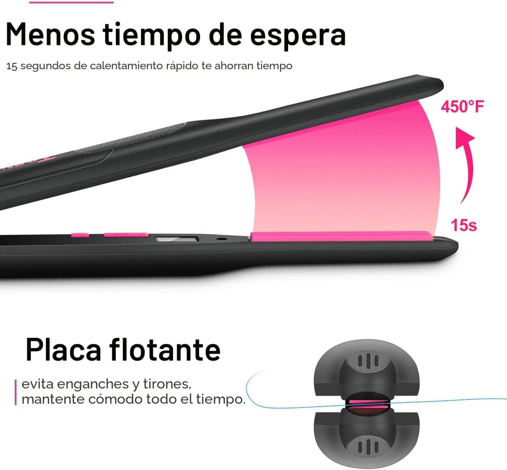 Terviiix Plancha plana tipo lápiz, planchas pequeñas para cabello c...