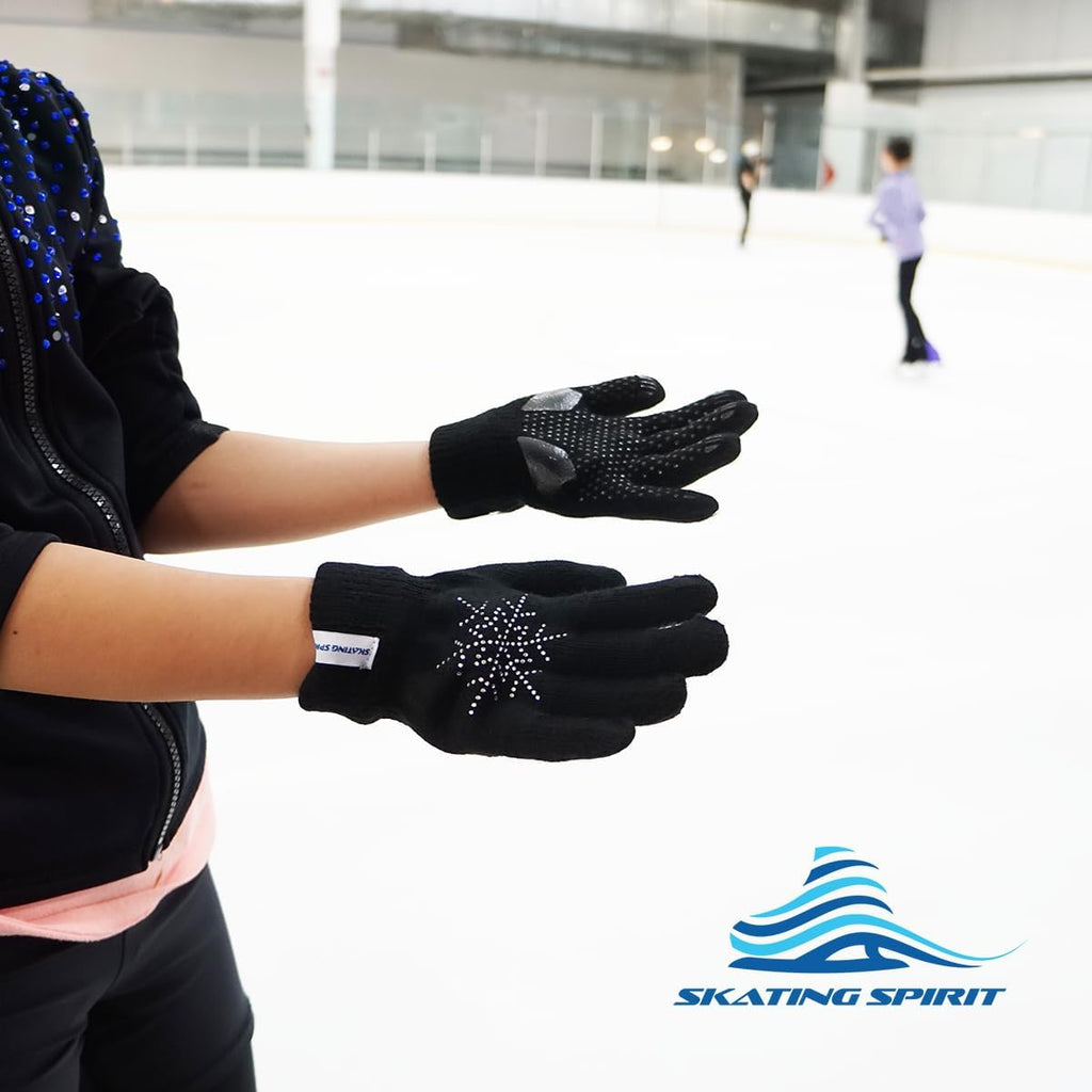 SkatingSpirit - Guantes acolchados de gel para patinaje sobre hielo...