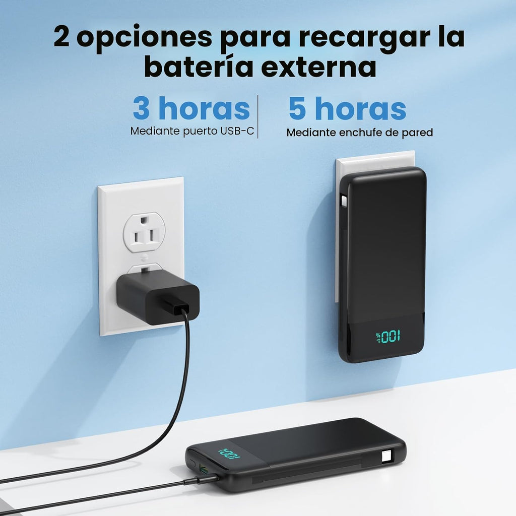 Cargador portátil para iPhone, banco de energía delgado de 13800 mA...