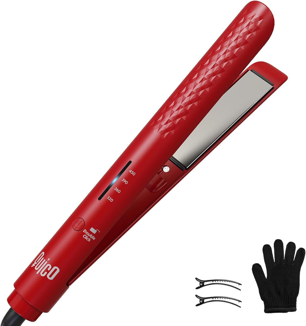 Quico Plancha para el cabello, alisadora de cabello de viaje global...