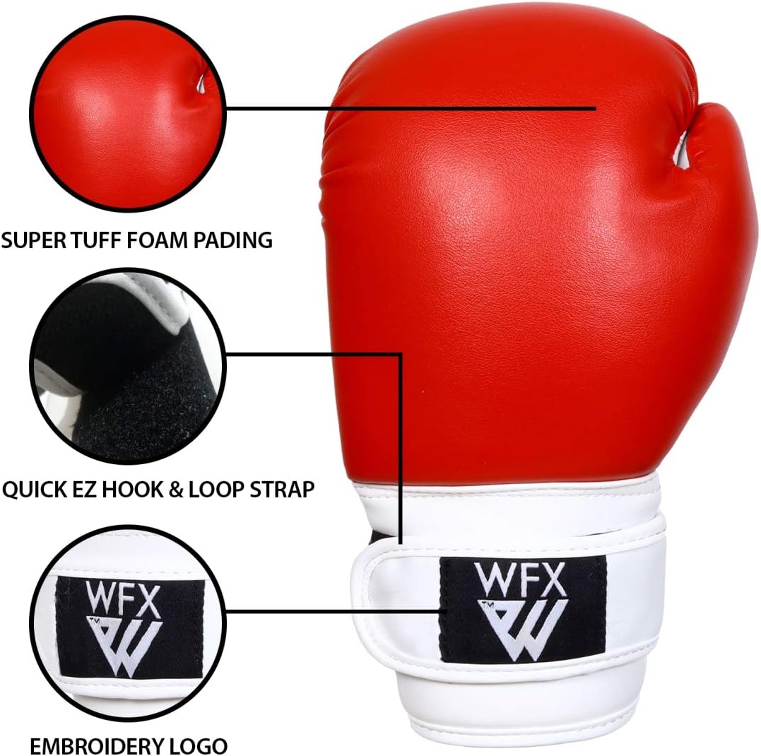 Guantes de boxeo WFX para niños, para artes marciales, guantes de s...