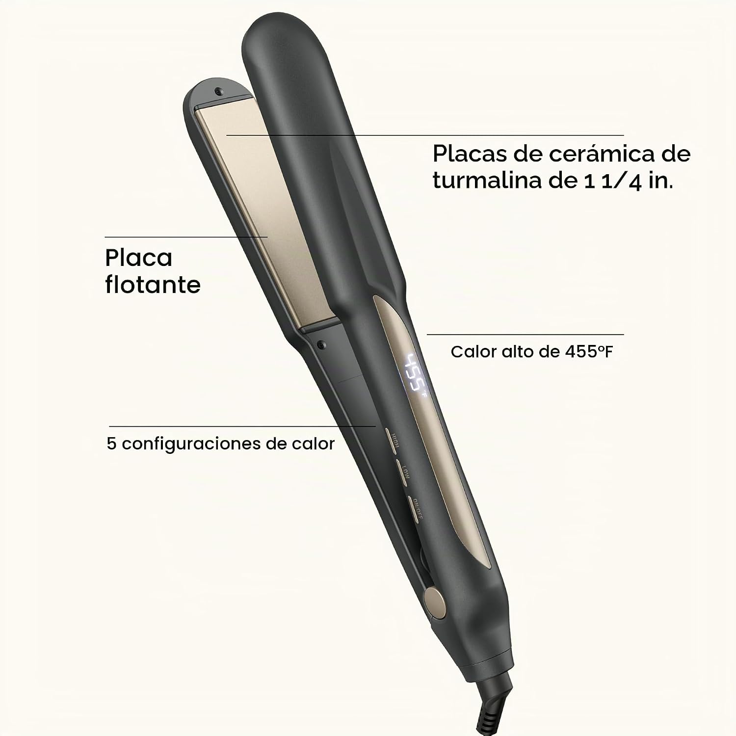 Infiniti PRO CONAIR Plancha digital de turmalina de cerámica de 1 ¼...
