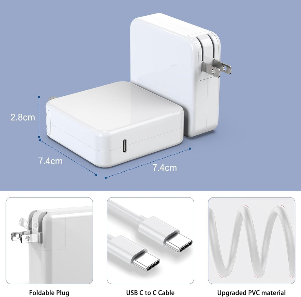 Repuesto de cargador para MacBook Pro de 100 W, cargador rápido USB...