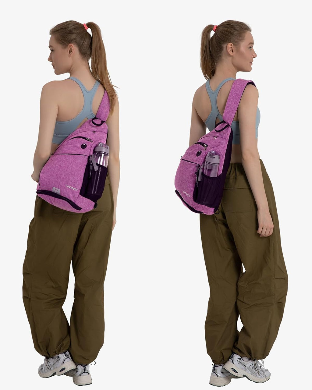 WATERFLY - Mochila de bandolera pequeña con asa para hombres y muje...