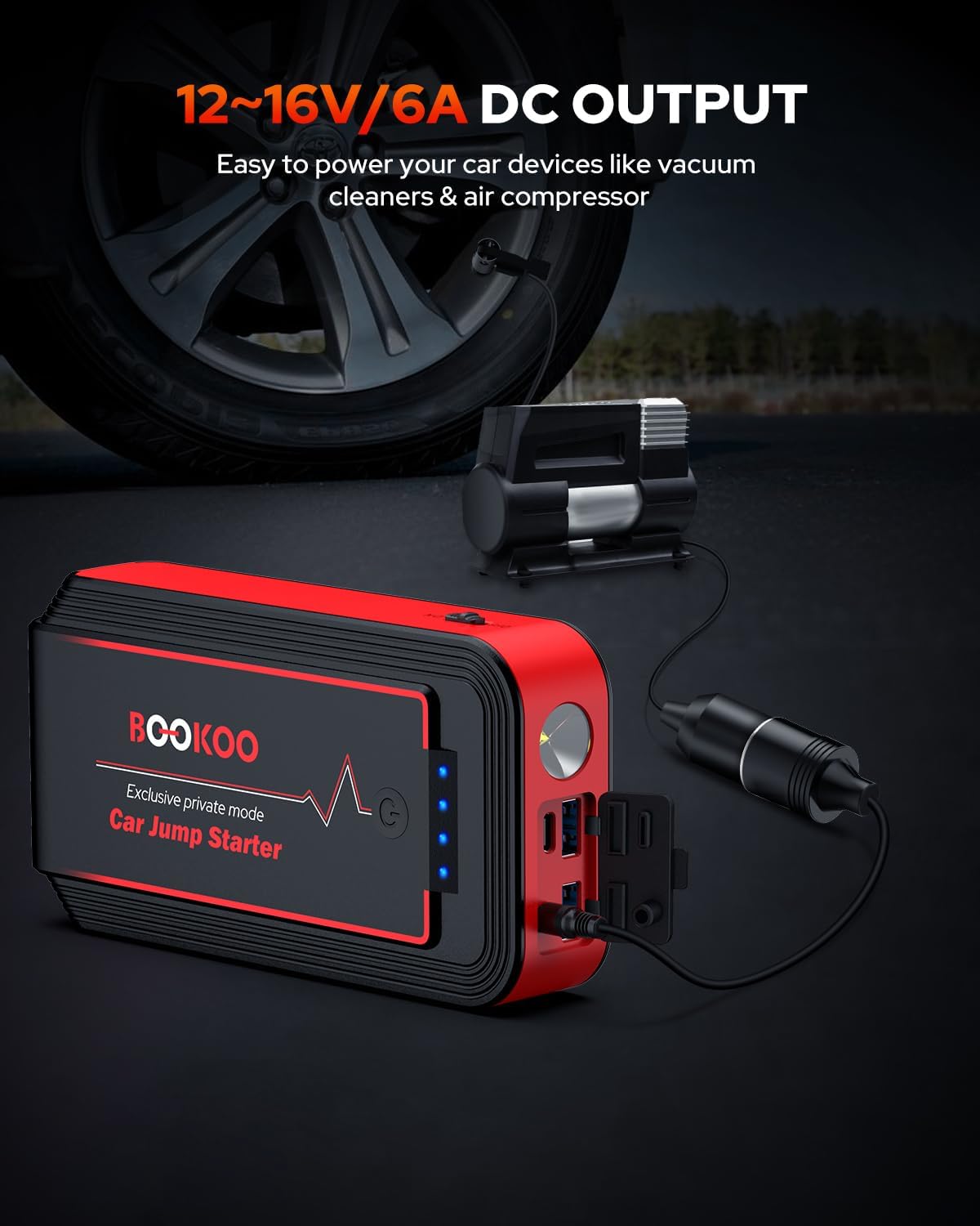 BOOKOO H9 4500A 12V Arrancador de salto para cortacésped de coche,...