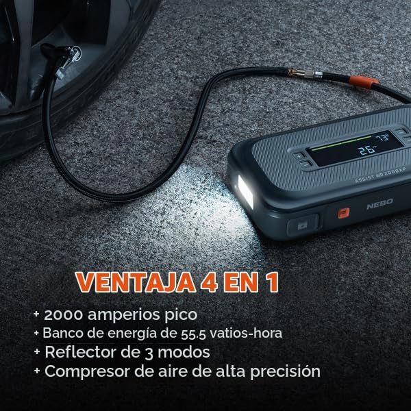 NEBO Assist Air 2000XP Arrancador y Compresor de Aire | Caja de Sum...
