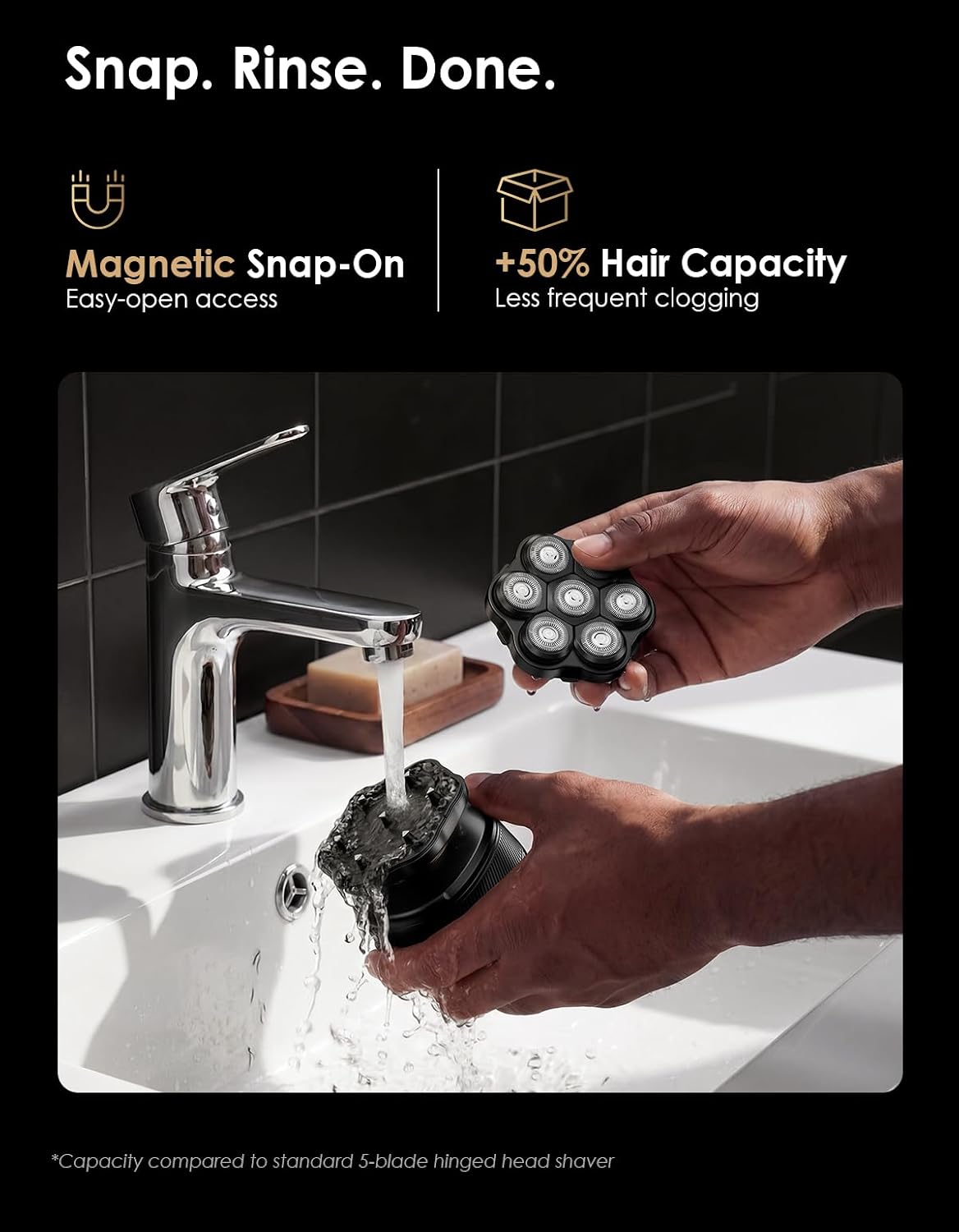 TEKARC Afeitadora de cabeza para hombres calvos, tecnología flotant...