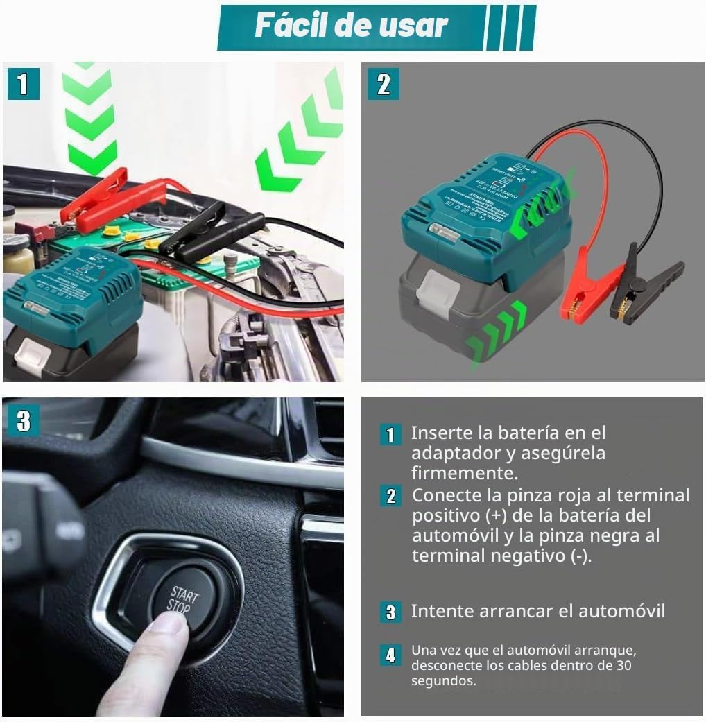 Adaptador de arranque para batería Makita LXT 18V | Cables de arran...