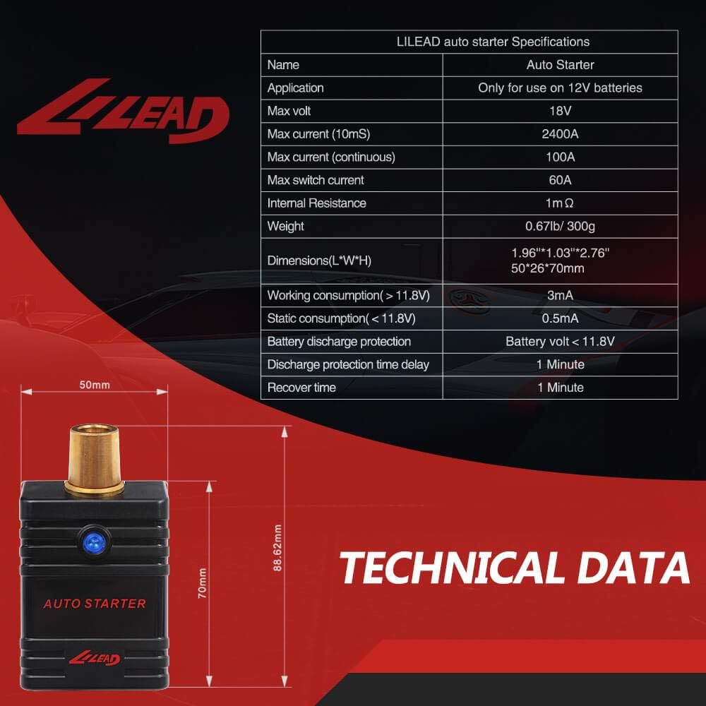 LI LEAD Arrancador Automático Protector de Batería de Coche 12V - S...