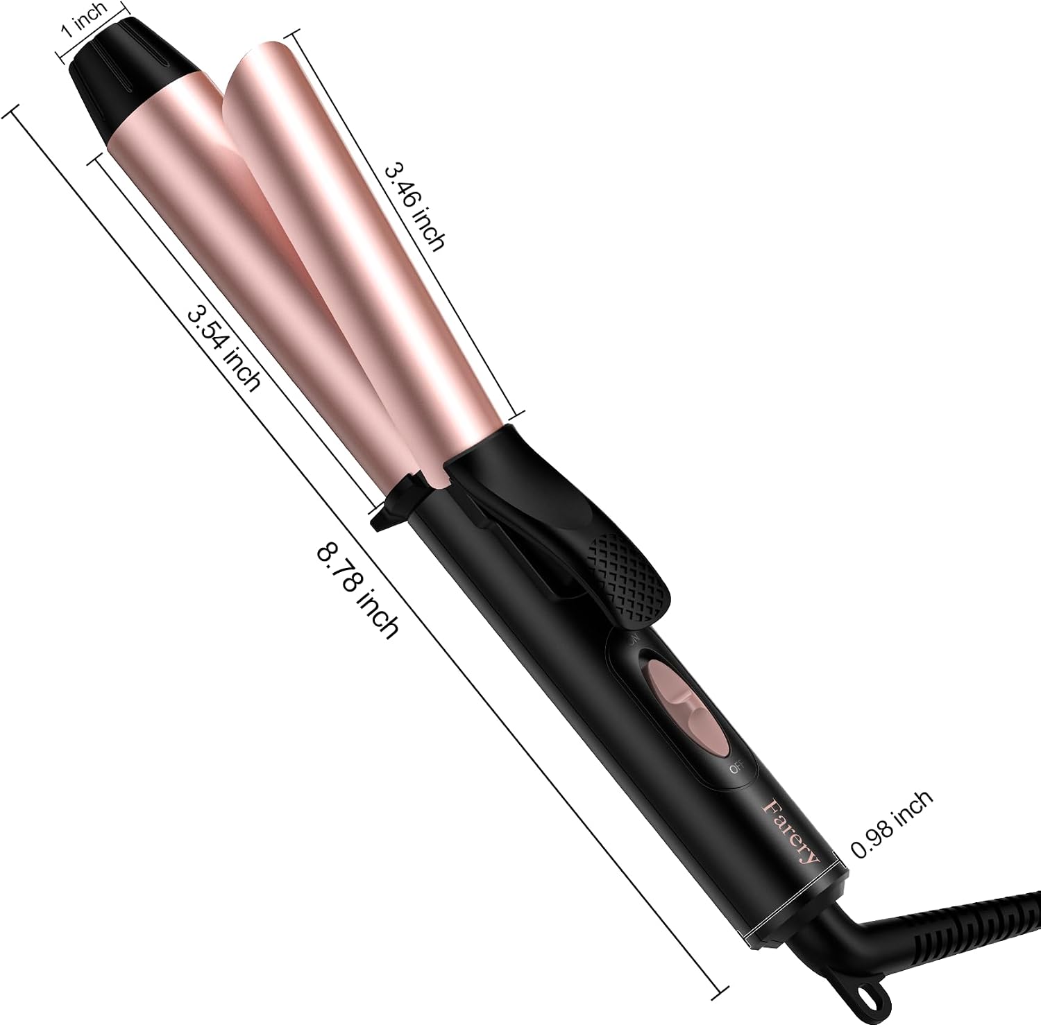 FARERY - Mini rizador de 1 pulgada, doble voltaje 100-240 V para vi...