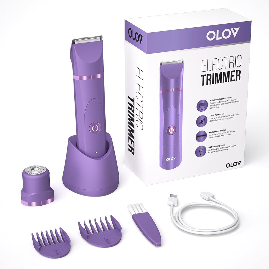 OLOV Recortador eléctrico de pelo corporal - Recortador de ingle pa...