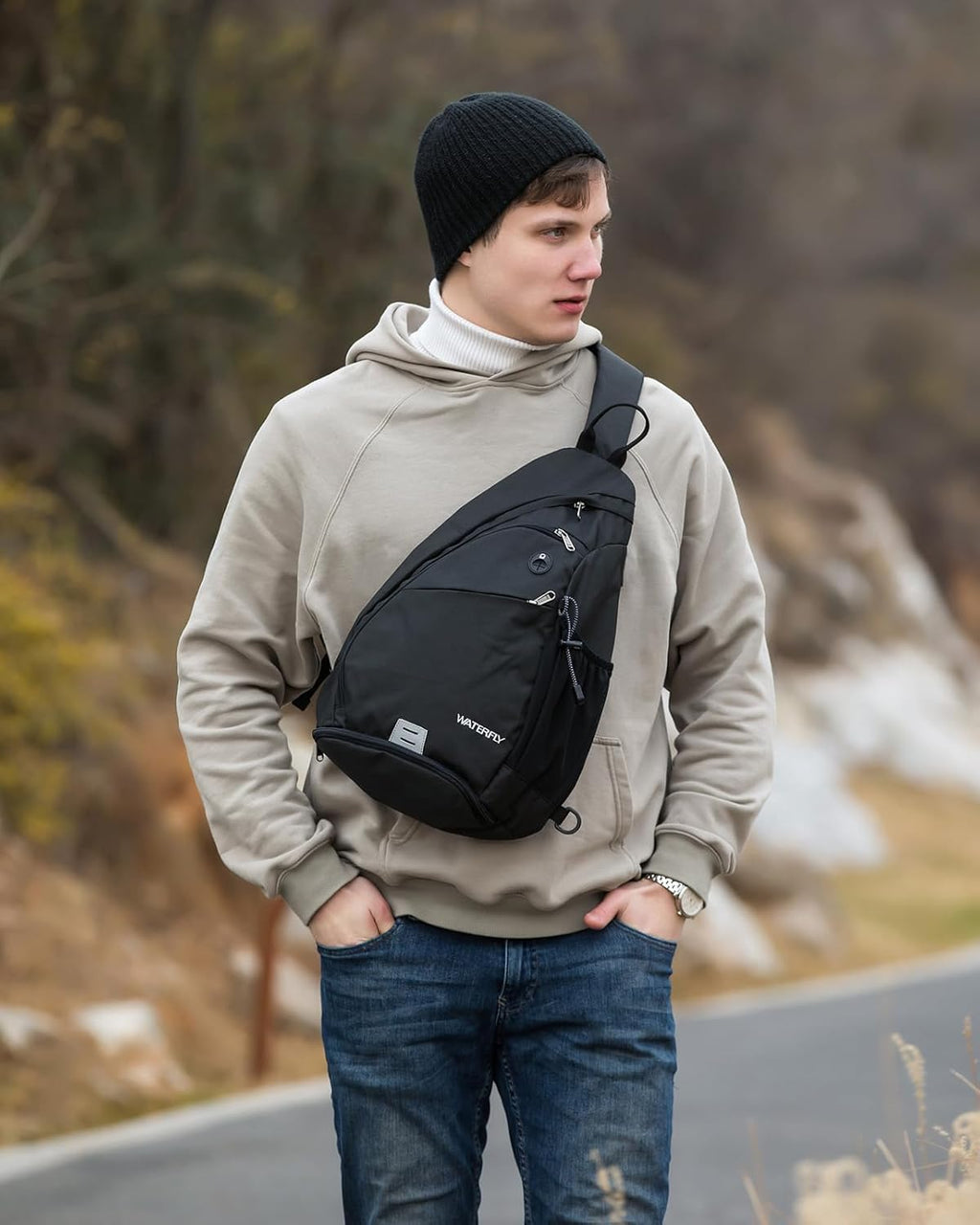 WATERFLY - Mochila casual tipo bandolera, para llevar en el pecho,...