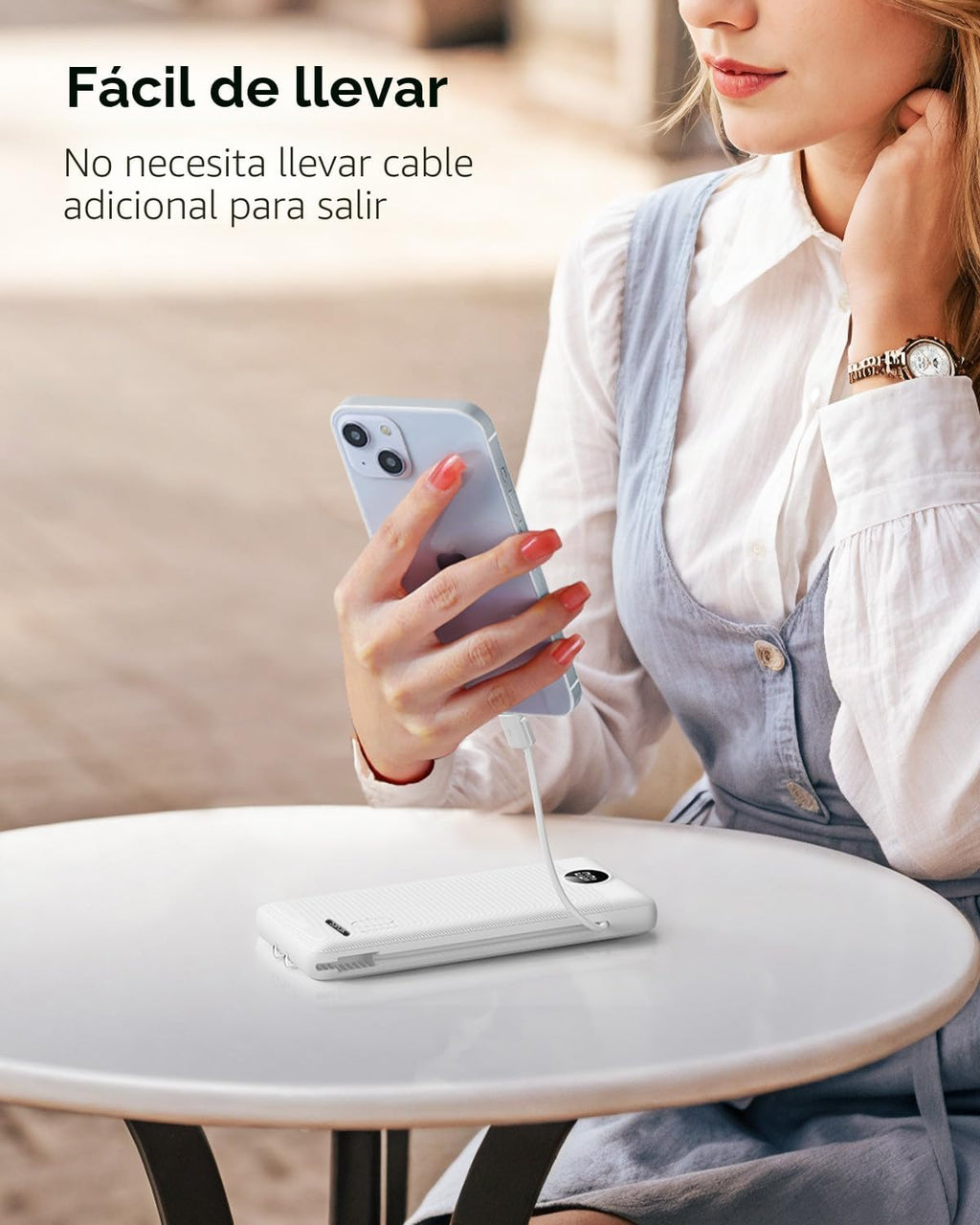 VRURC Cargador portátil con cables y enchufe de pared | Banco de en...