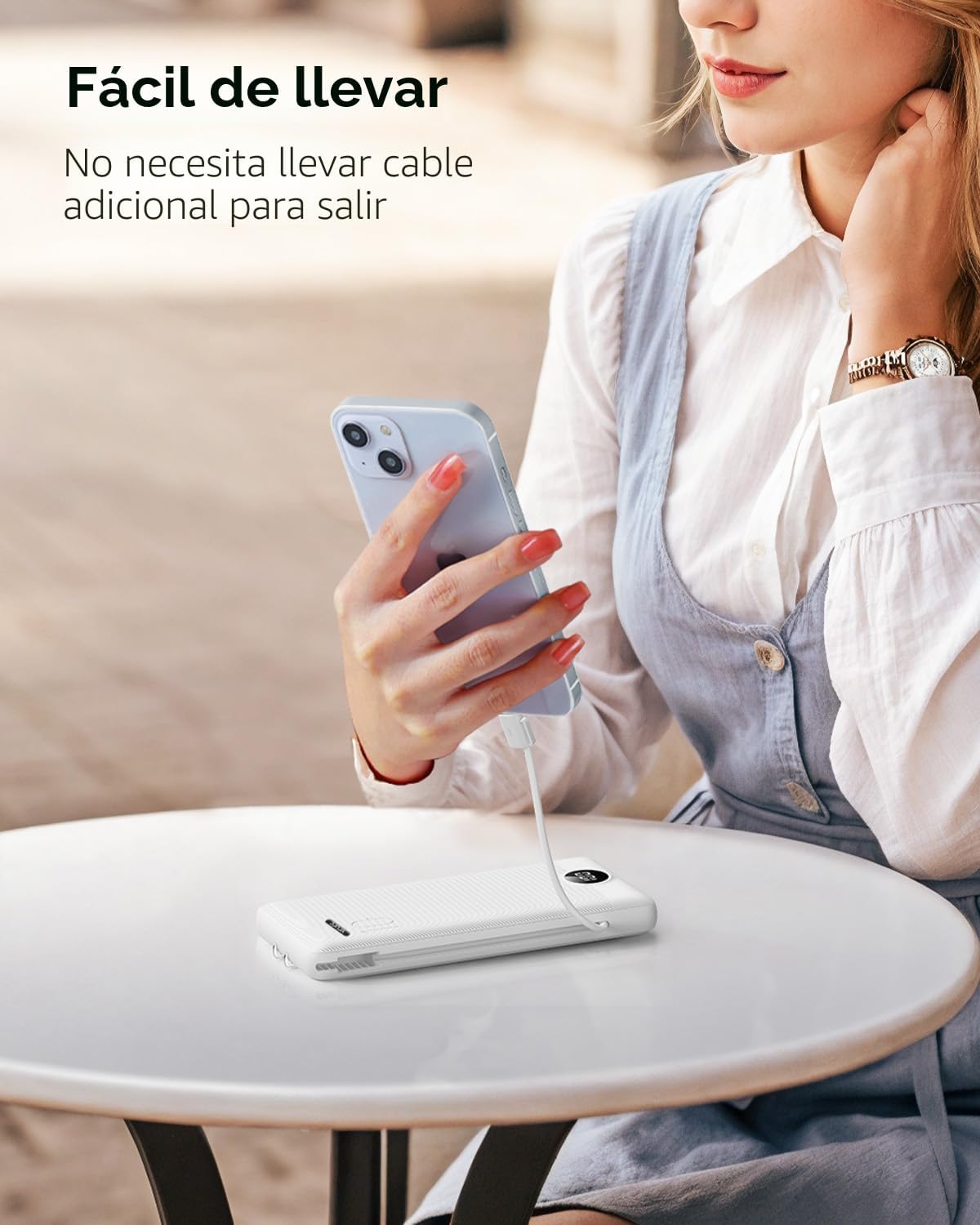 VRURC Cargador portátil con cables y enchufe de pared | Banco de en...
