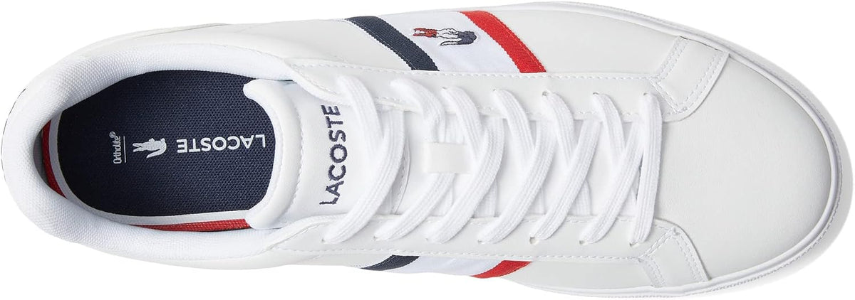 Lacoste Lerond - Tenis para hombre, blanco\/azul marino\/rojo, 13