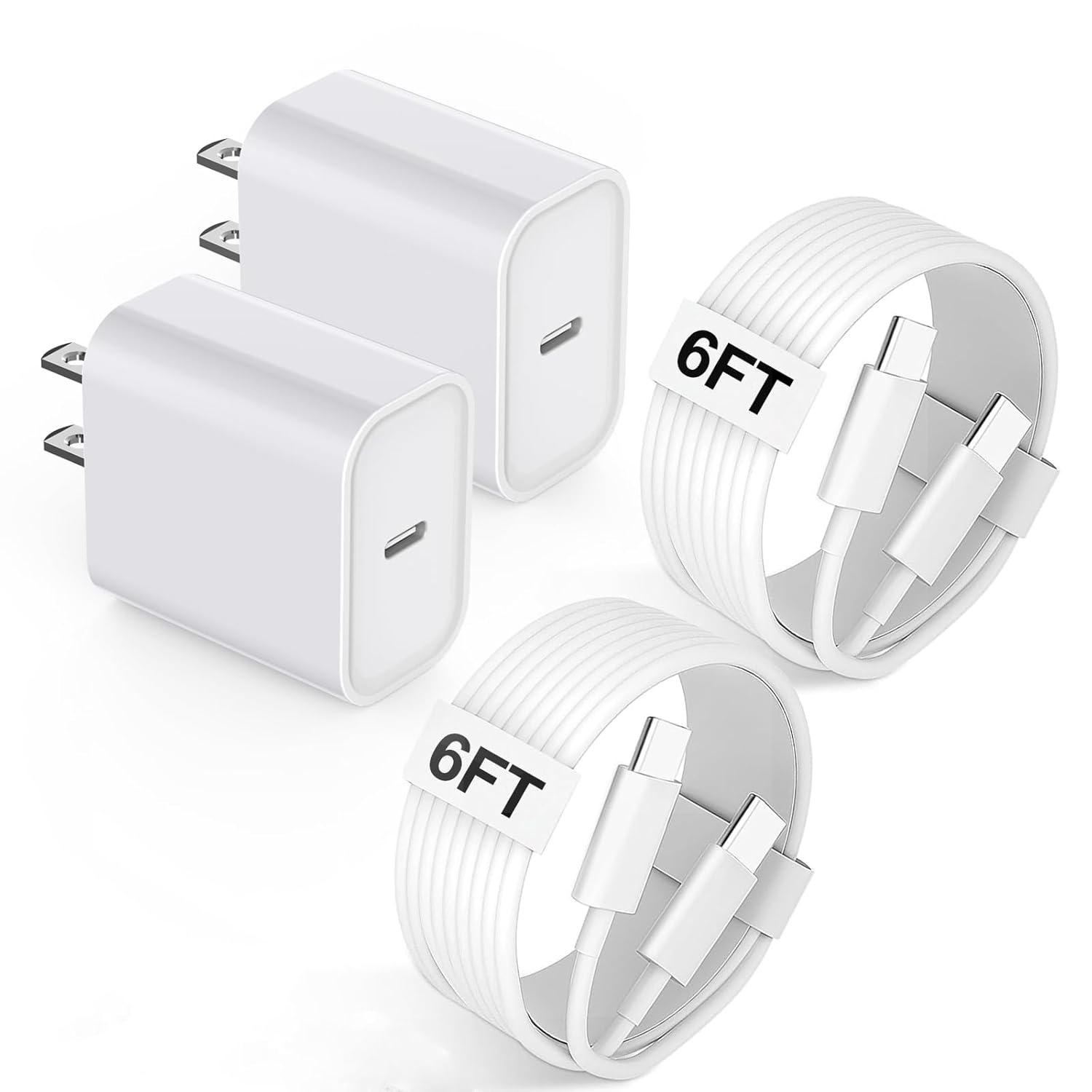 Cargador rápido USB C para iPhone 15, carga rápida, paquete de 2, b...
