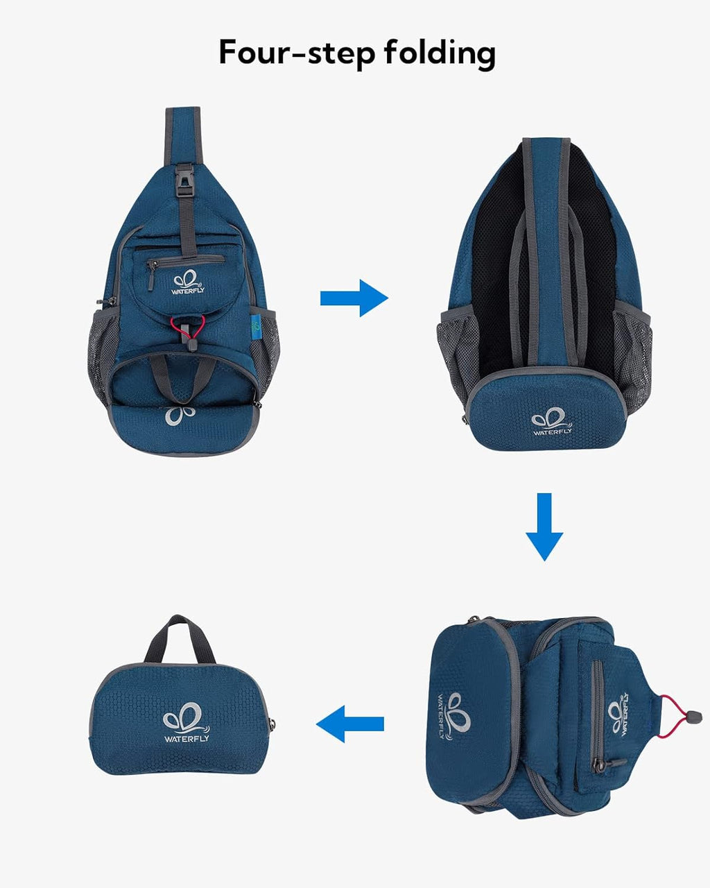 WATERFLY - Mochila compacta tipo bandolera pequeña para el hombro y...
