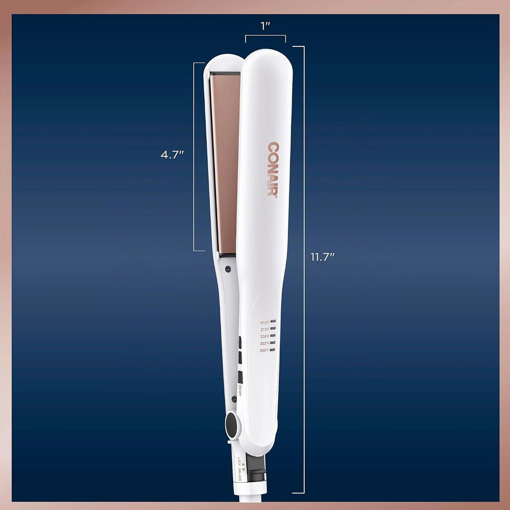 Conair Plancha plana de cerámica doble, plancha de pelo de 1 1\/4 p...