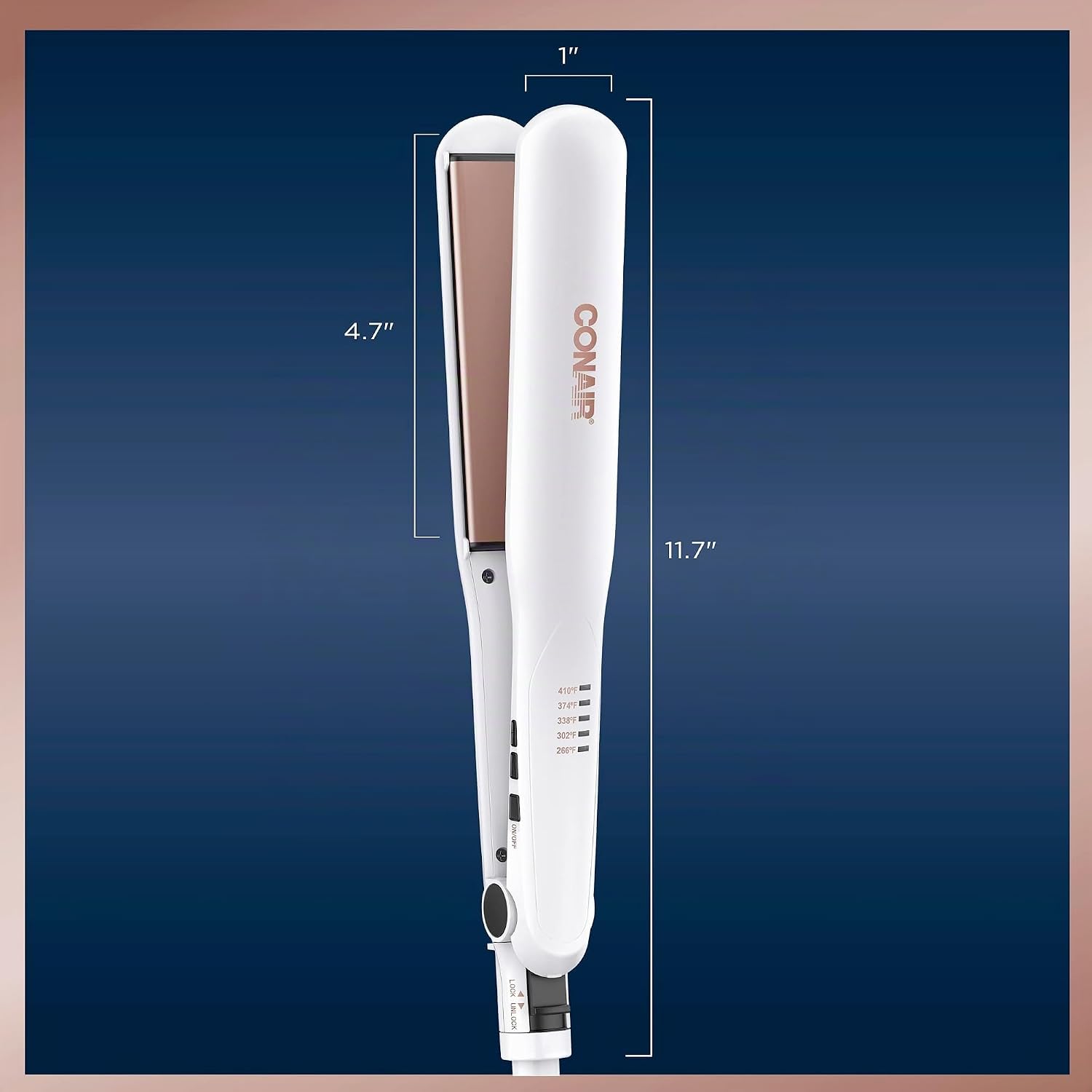 Conair Plancha plana de cerámica doble, plancha de pelo de 1 1\/4 p...