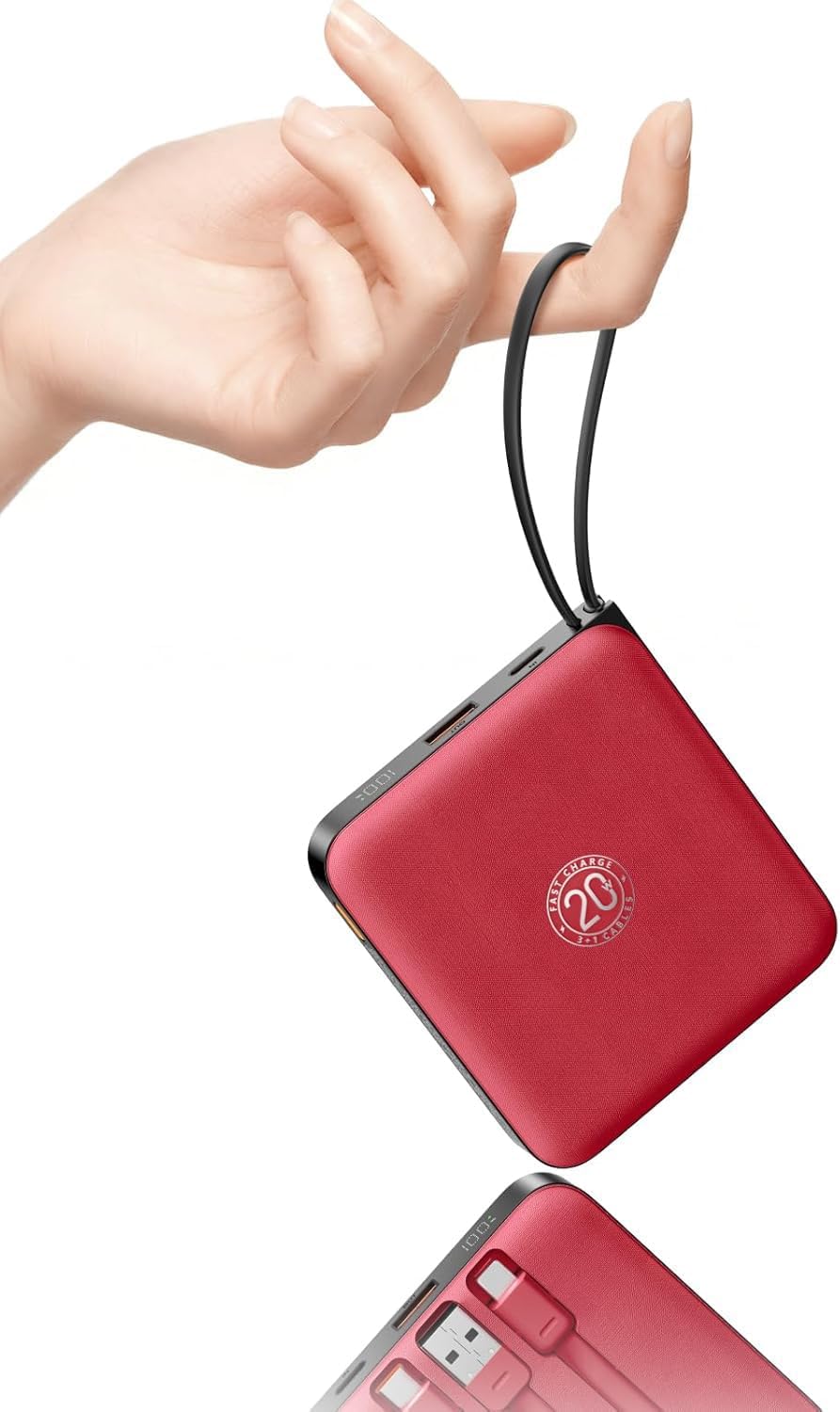 VRURC Cargador portátil de 10000 mAh para iPhone con cables integra...