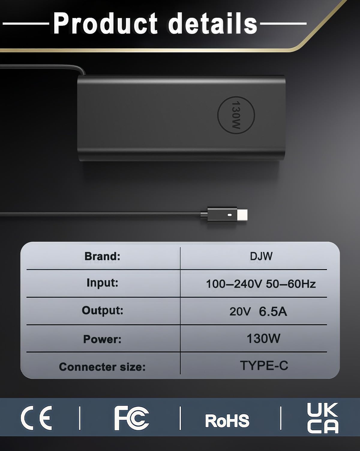 Cargador USB C de 130 W compatible con Dell Precision 5570 5560 555...