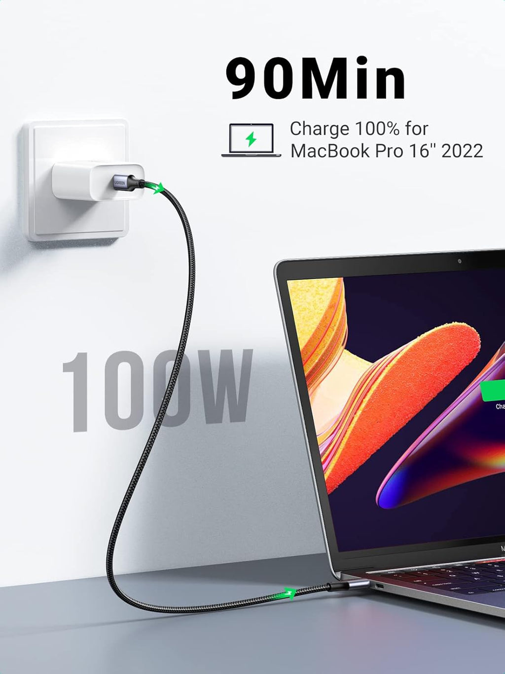 UGREEN Cable USB C a USB C, paquete de 2 cables de carga USB C de 1...