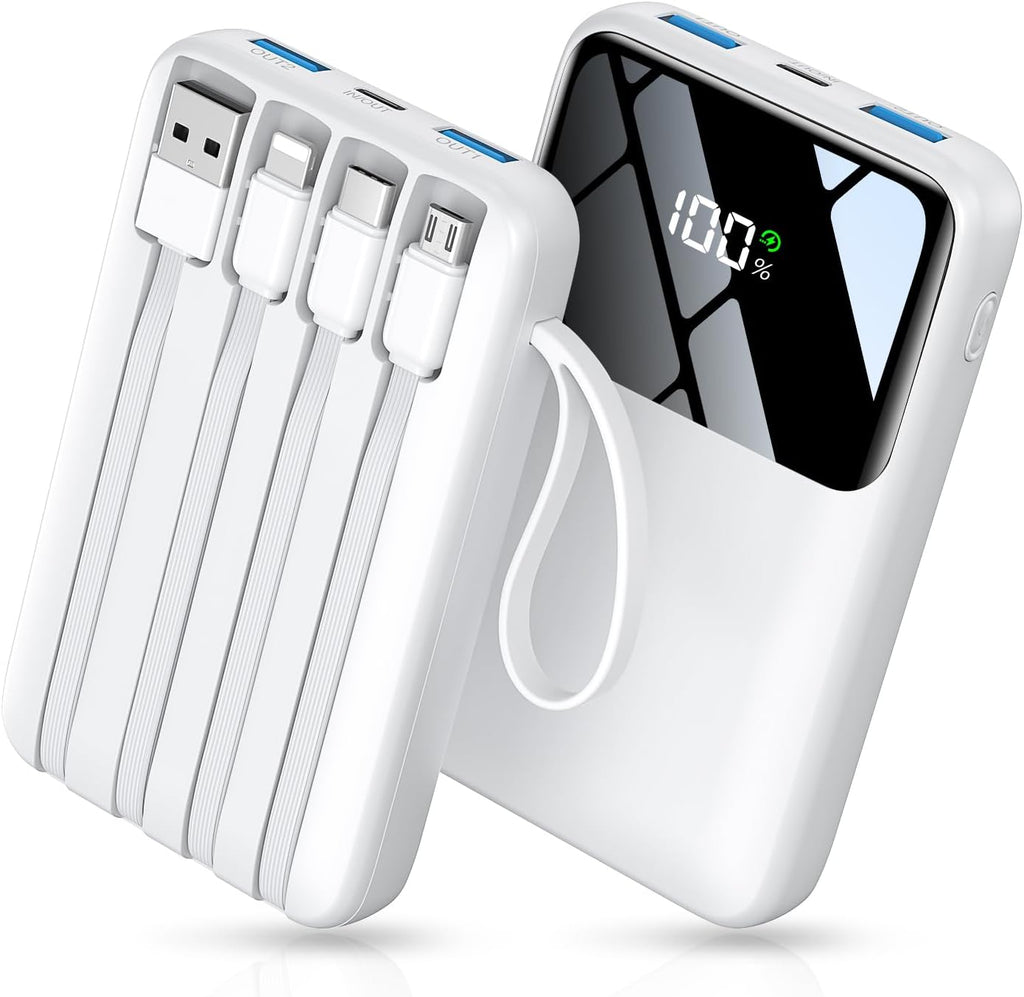 HELLEE Banco de energía, cargador portátil de 15000 mAh con cable i...