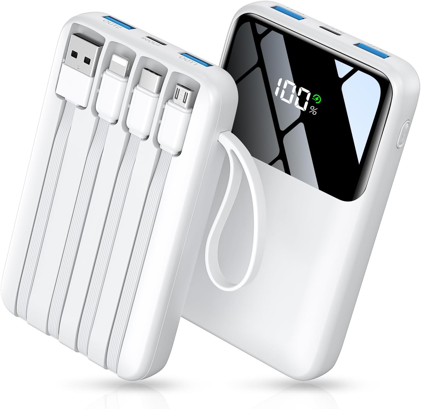 HELLEE Banco de energía, cargador portátil de 15000 mAh con cable i...