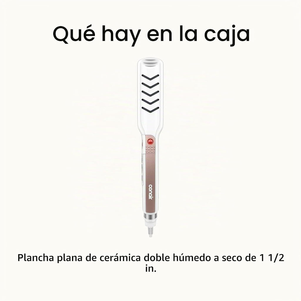 Conair Plancha de Cerámica Doble, Alisadora de Cabello de 1 1\/2 Pu...