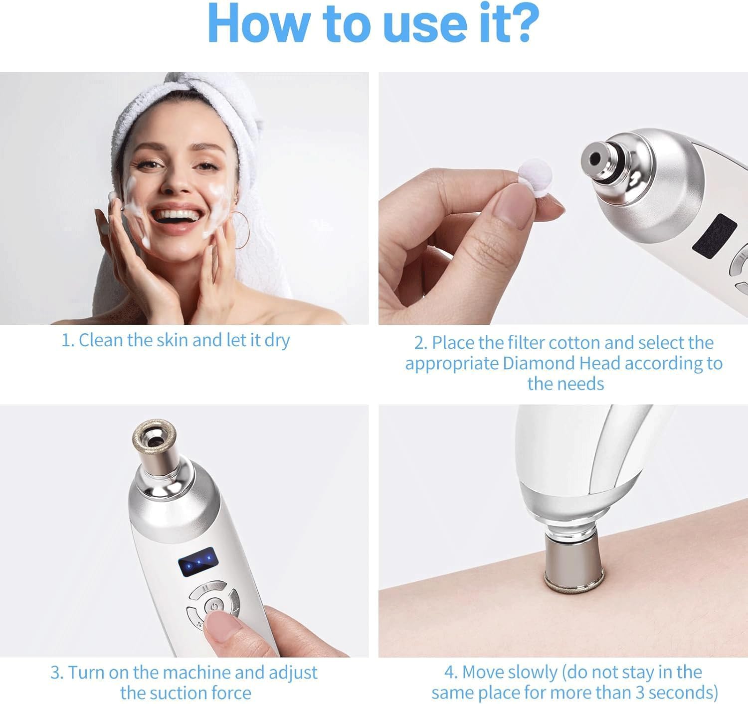 Máquina de microdermoabrasión profesional de diamante, cristal de d...