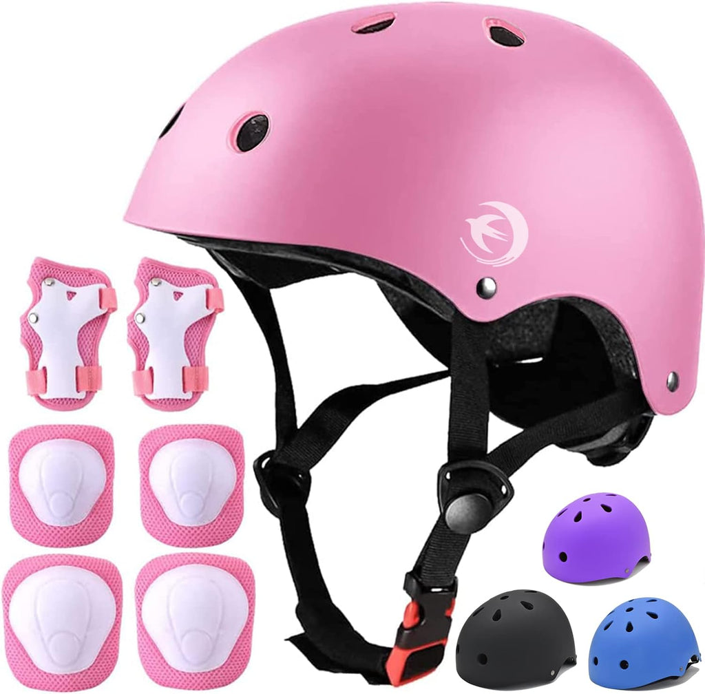 Juego de casco para niños con rodilleras, coderas y muñequeras, cas...