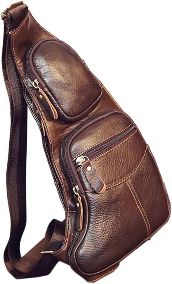 Mochila de Cuero Hebetag, Bandolera Cruzada para Hombres y Mujeres,...