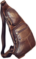 Mochila de Cuero Hebetag, Bandolera Cruzada para Hombres y Mujeres,...