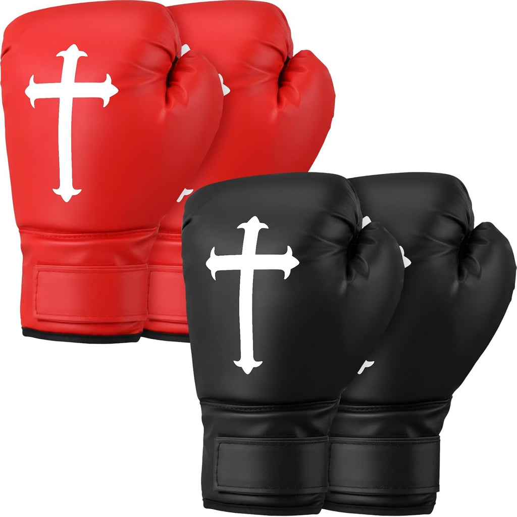 JolliLudo 2 pares de guantes de boxeo cristianos de 12 onzas para h...