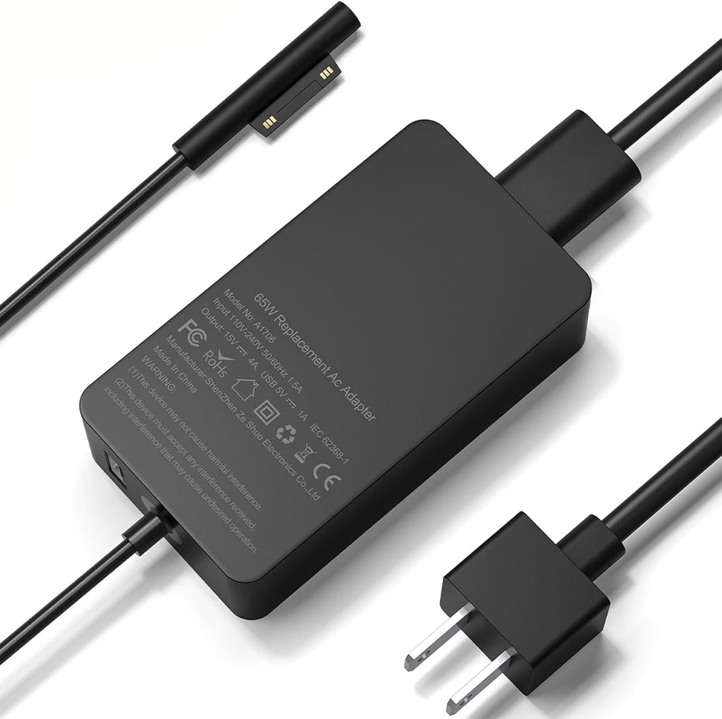 Cargador para laptop Surface Pro de 65 W, adaptador de corriente pa...