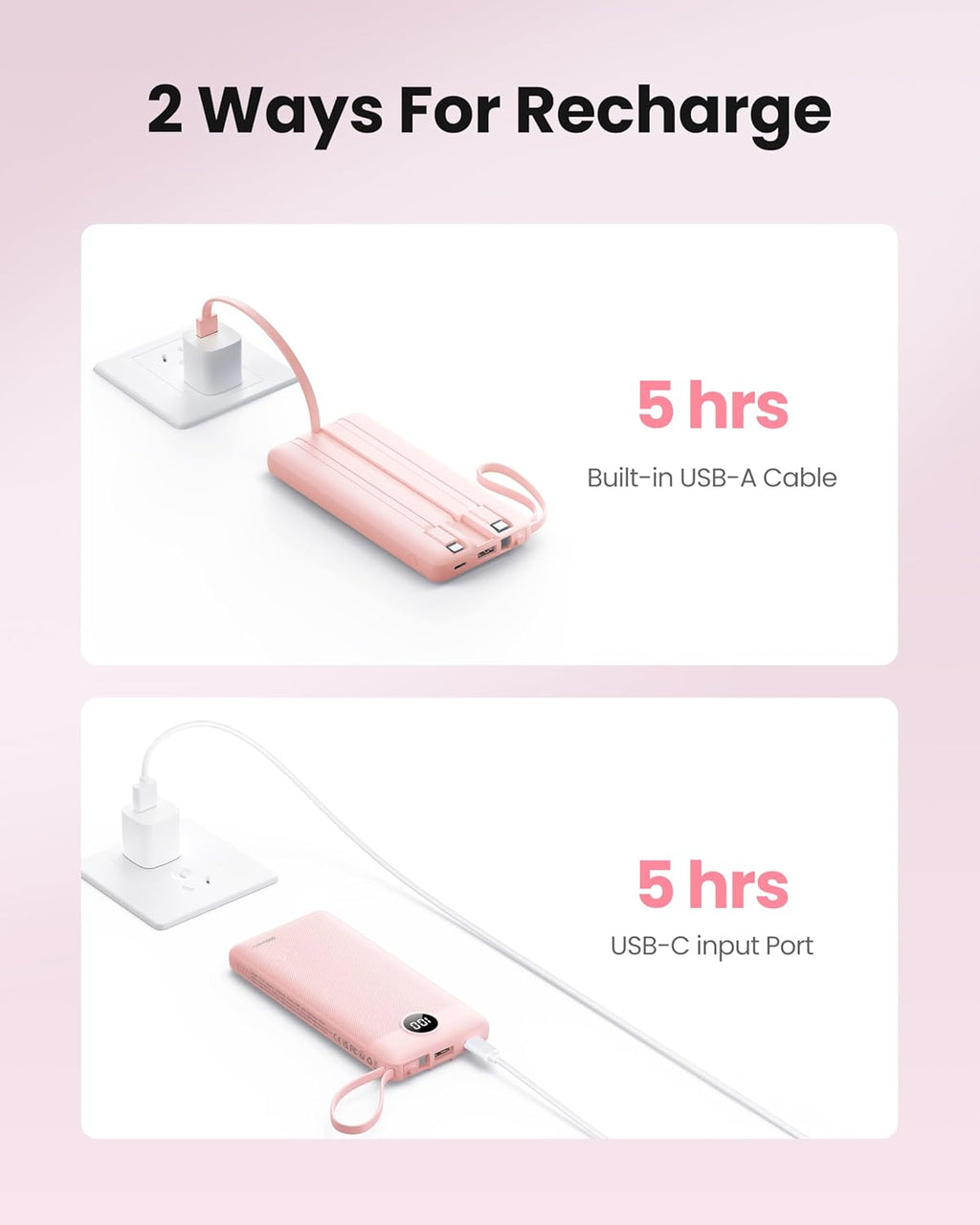 Coowisty Cargador de teléfono portátil, banco de energía delgado de...