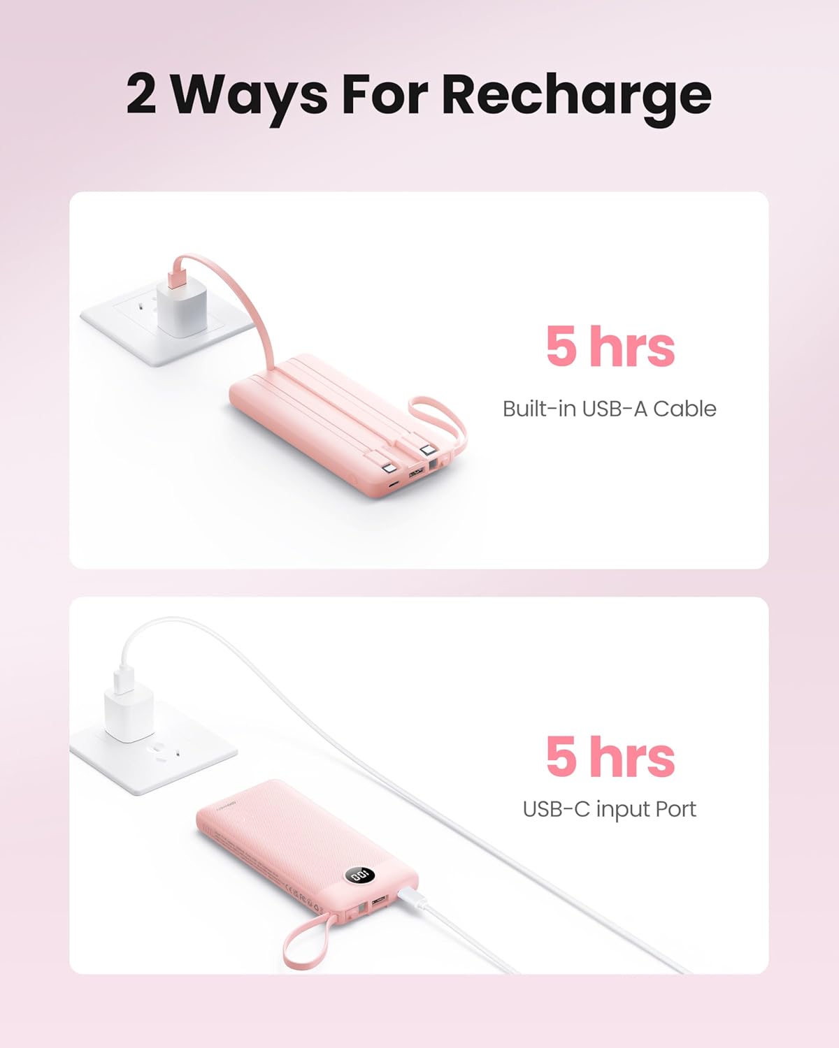 Coowisty Cargador de teléfono portátil, banco de energía delgado de...