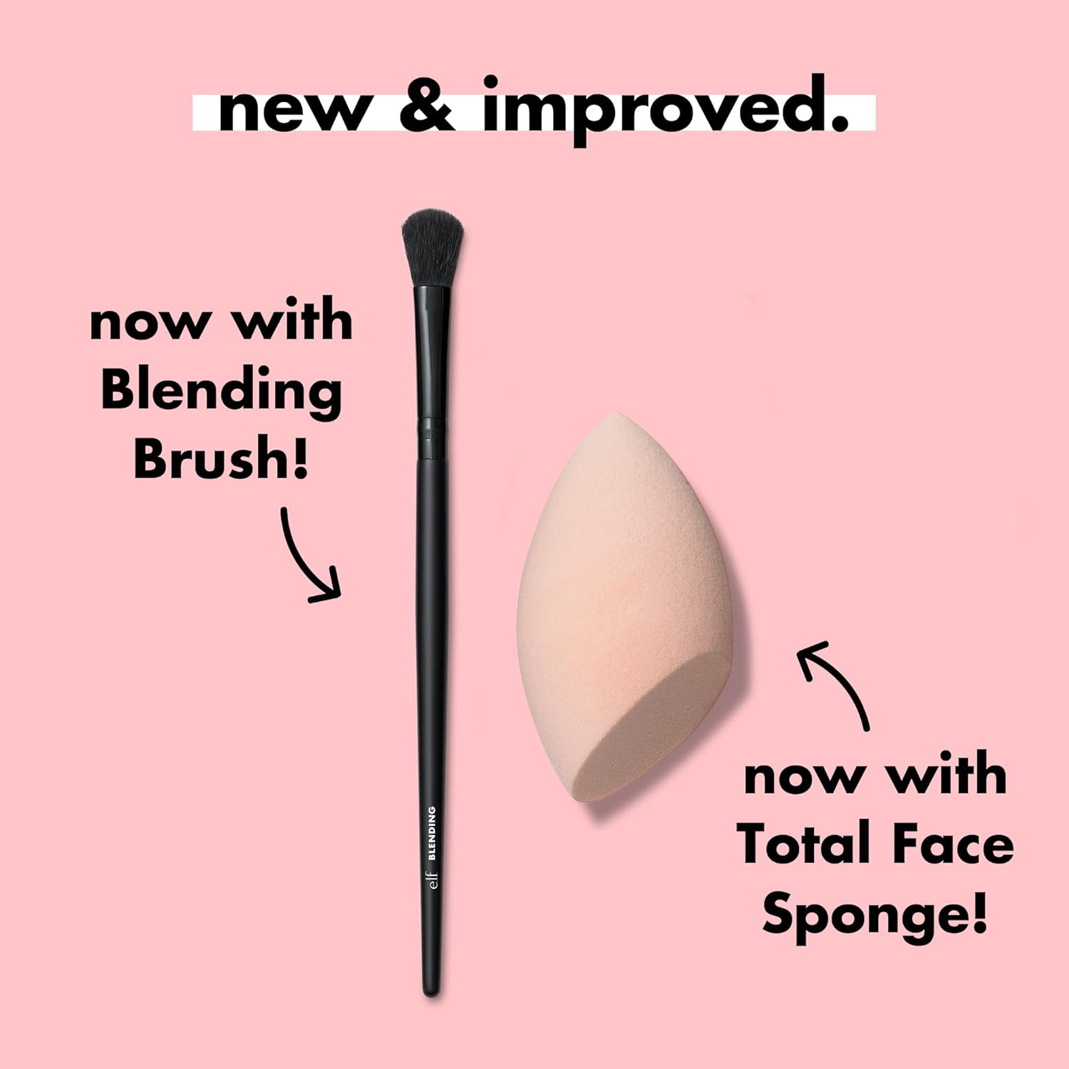e.l.f. Juego de brochas de maquillaje completo para cara y ojos con...