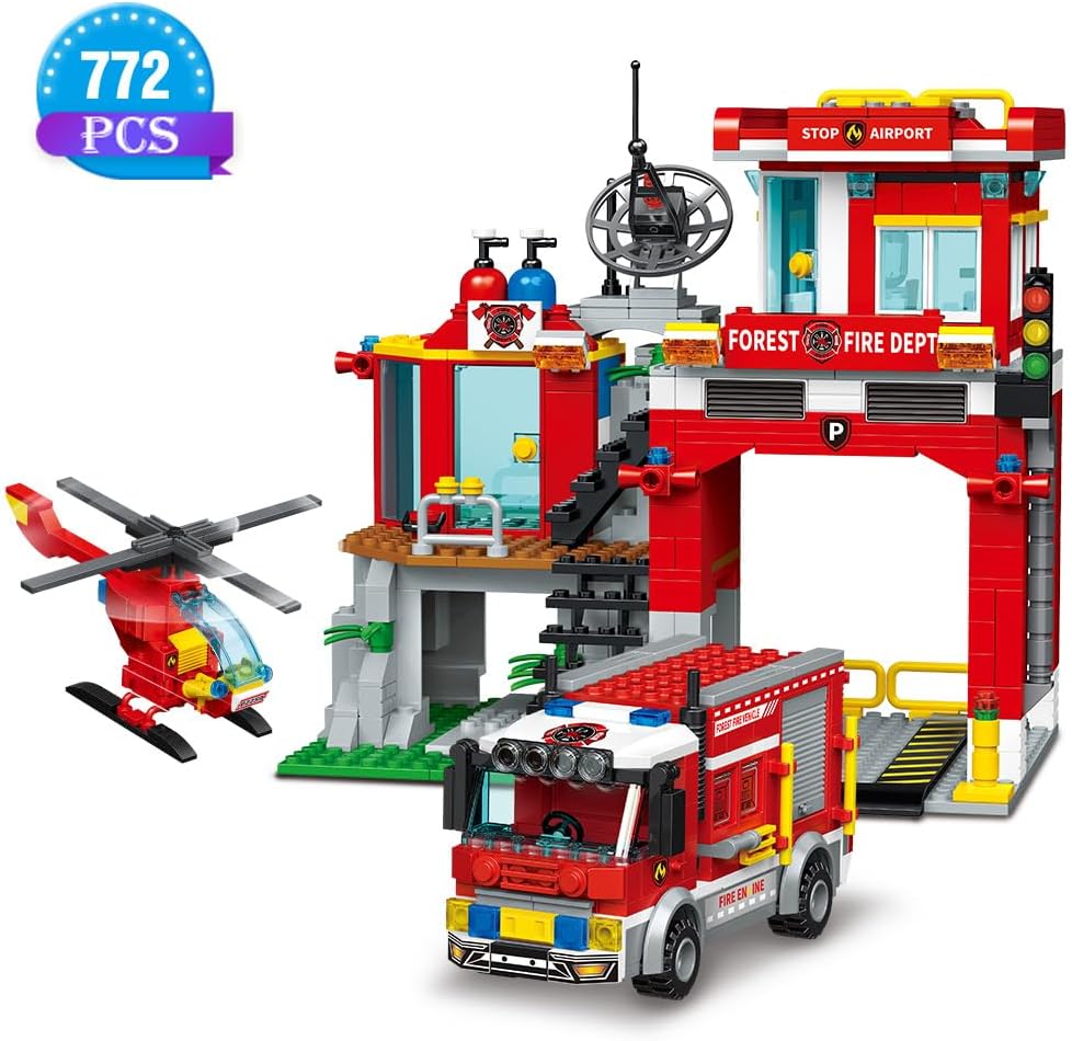 MindBox City Fire Rescue - Juego de construcción con estación de bo...