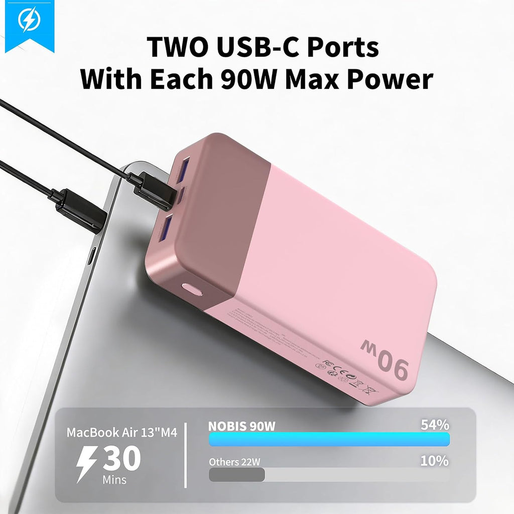 NOBIS Banco de energía de 90 W, 20,000 mAh, cargador portátil para...
